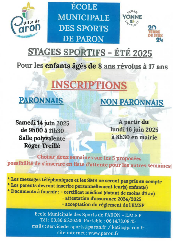 stage ems -été 2025