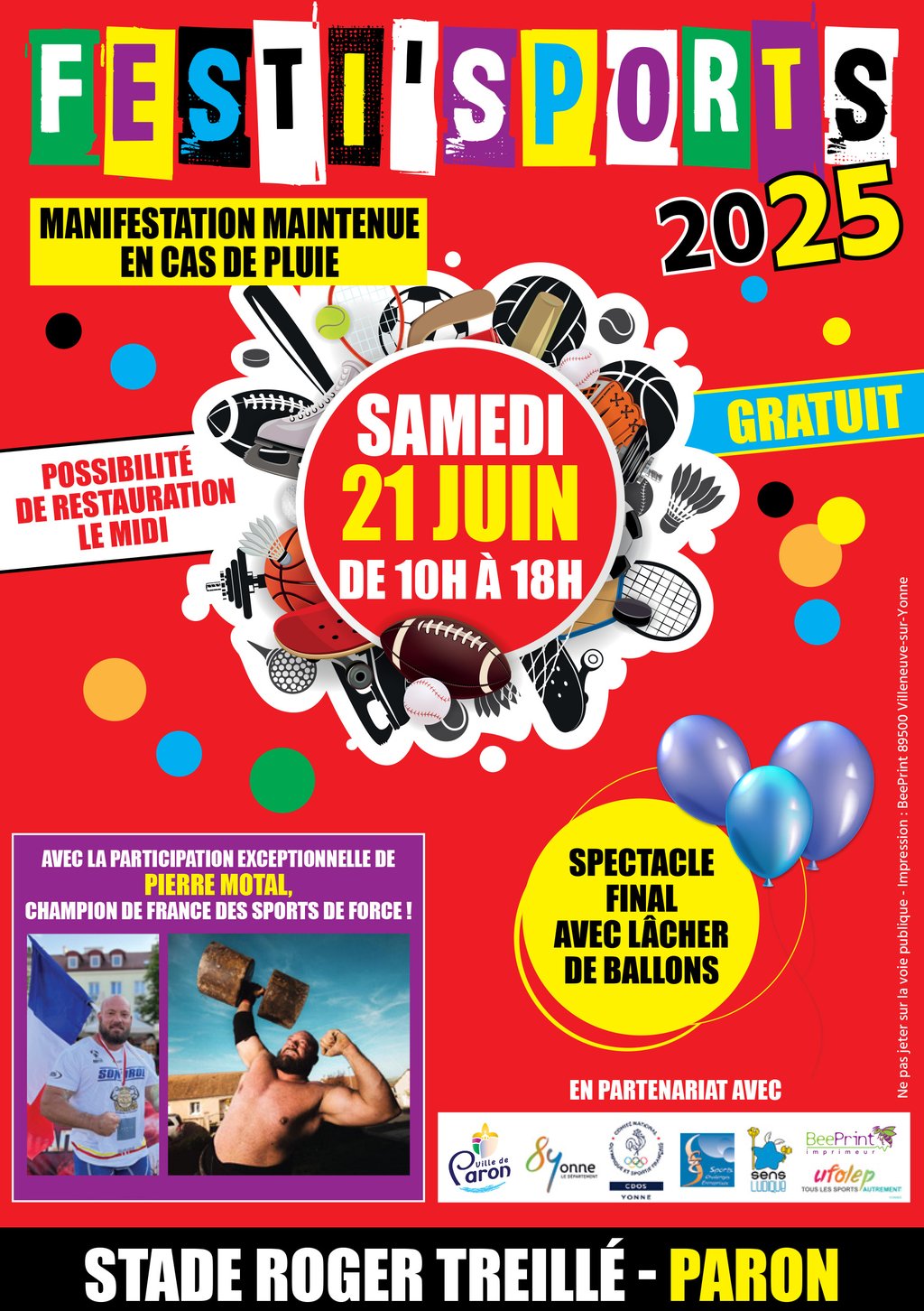 SAVE THE DATE ; FESTISPORTS PARON LE SAMEDI 21 JUIN 2025
