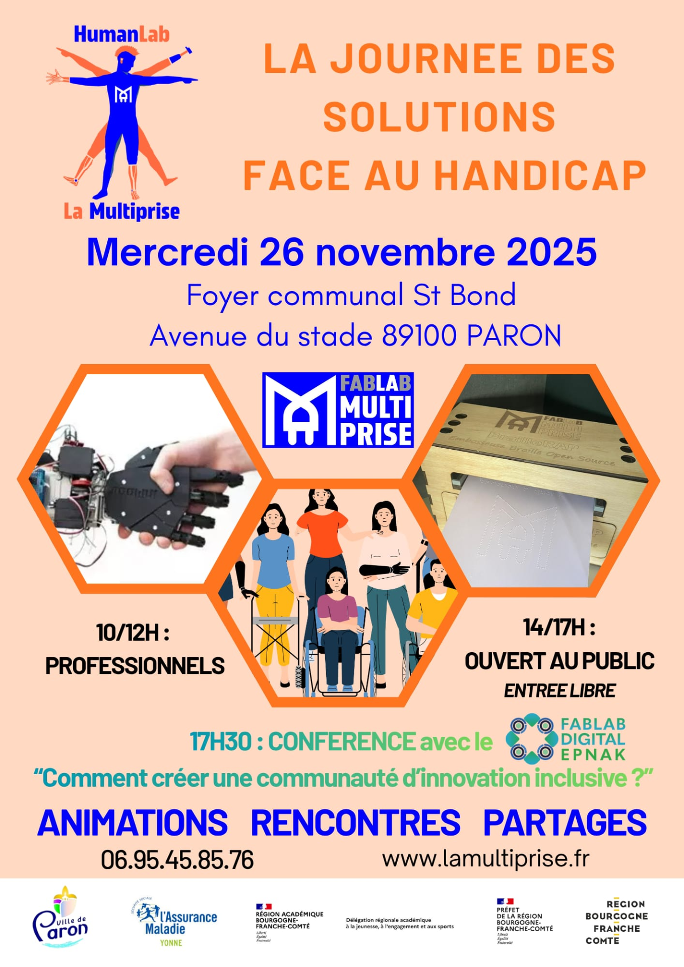 JOURNÉE DE SOLUTIONS FACE AU HANDICAP ORGANISÉE PAR LE FABLAB LA MULTIPRISE 89