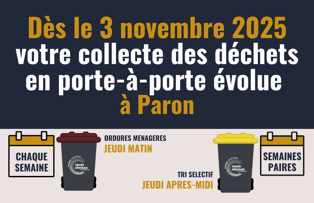 MODIFICATIONS DE DATES CONCERNANT LES COLLECTES DES DÉCHETS