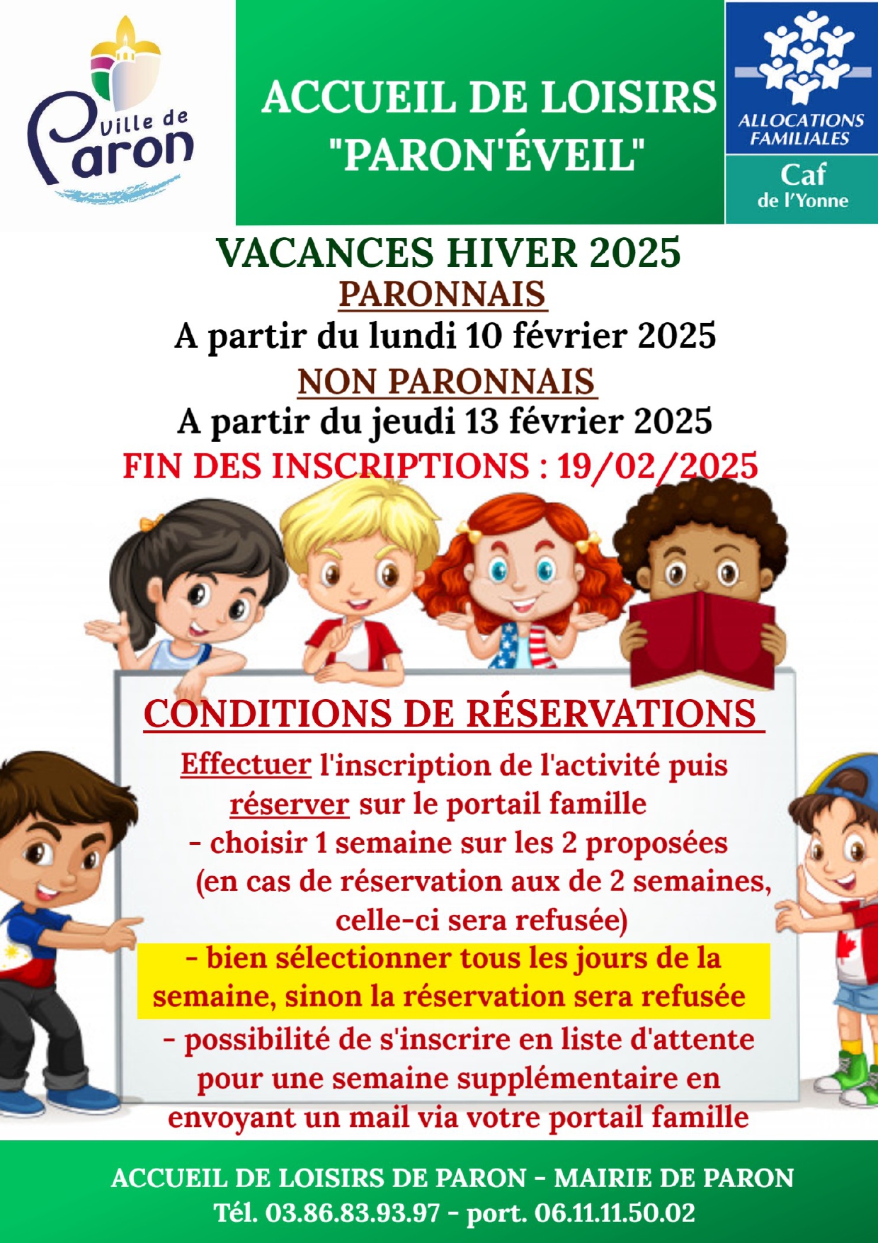 centre de loisirs vac hiver 2025