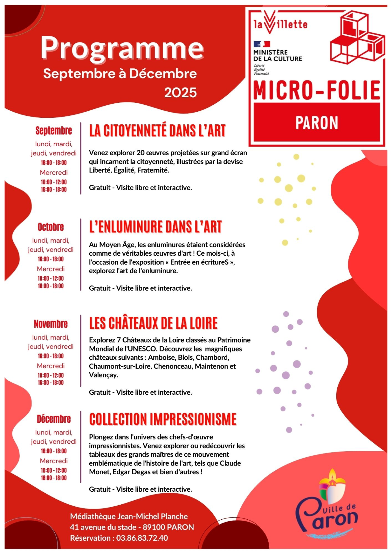 programme micro folie septembre à décembre 