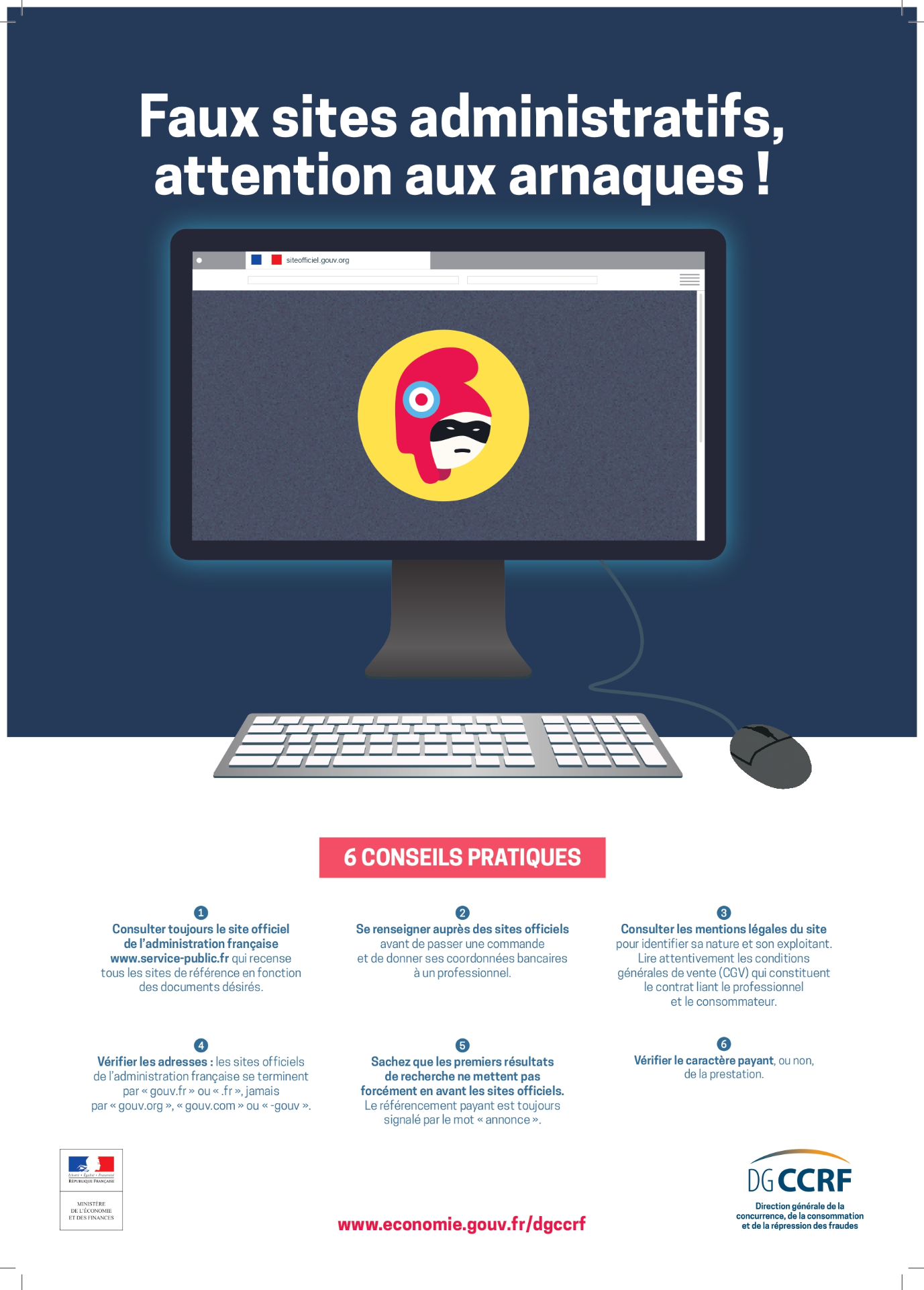 Sensibilisation aux faux sites administratifs